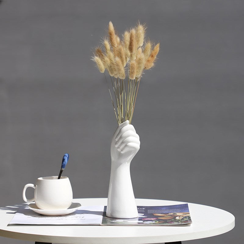 Nordic Vase with Everlasting Dried Flowers for Decor