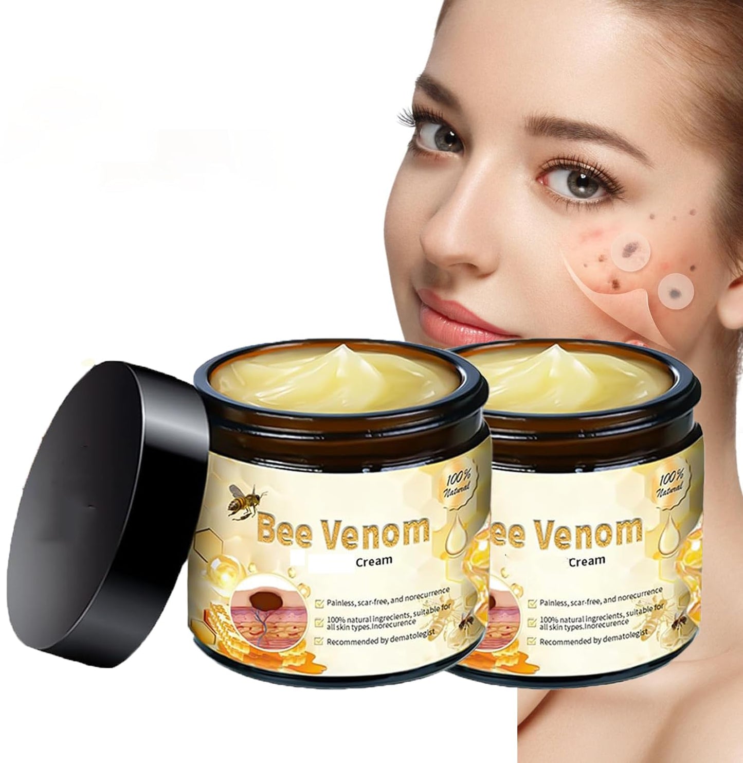 Ylahdent 2 PCS Bee Venom Cream 2024 New Professional Bee Venom Repair Cream Bee Venom Hydrating Moisturizing Cream (B B)