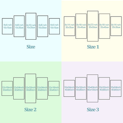 Canvas Wall Art, Five Panel Artwork