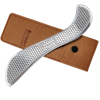 BYYDDIY Anti-Skid Stainless Steel Gua Sha Muscle Scraper ToolScar Tissue ToolPhysical Therapy ToolsMuscle Scraping ToolGuasha Massage ScraperIASTM ToolsSoft Tissue Massage Tool (S2)