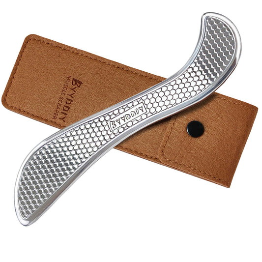 BYYDDIY Anti-Skid Stainless Steel Gua Sha Muscle Scraper ToolScar Tissue ToolPhysical Therapy ToolsMuscle Scraping ToolGuasha Massage ScraperIASTM ToolsSoft Tissue Massage Tool (S2)