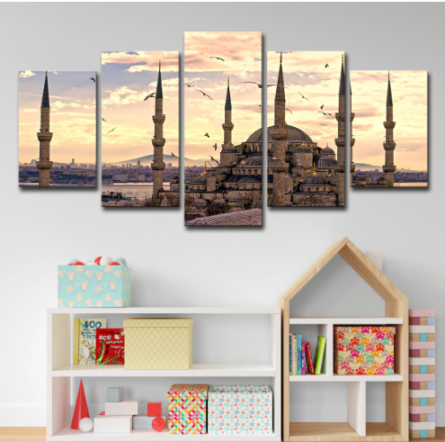 Blue Mosque Canvas Art - High Definition Print Decor